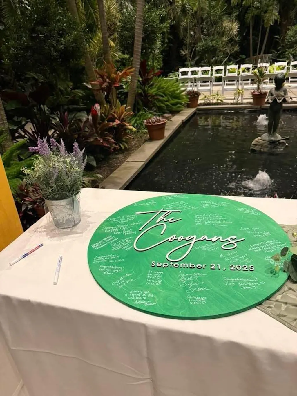 Personalized Wedding Guestbook Alternative - Round Wooden Wedding Sign