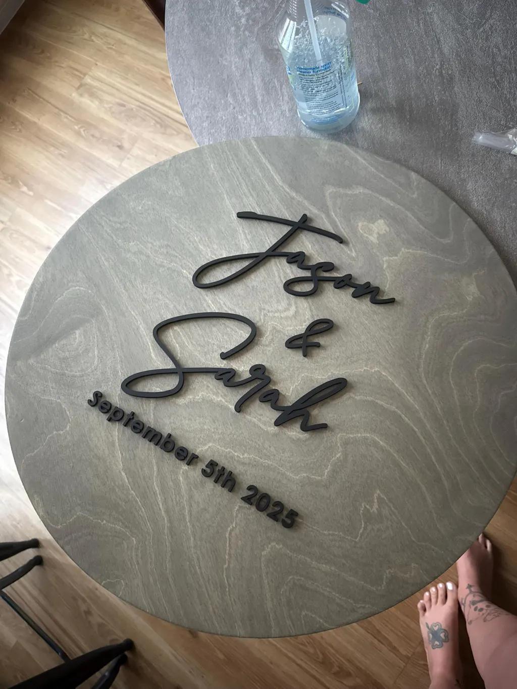 Personalized Wedding Guestbook Alternative - Round Wooden Wedding Sign