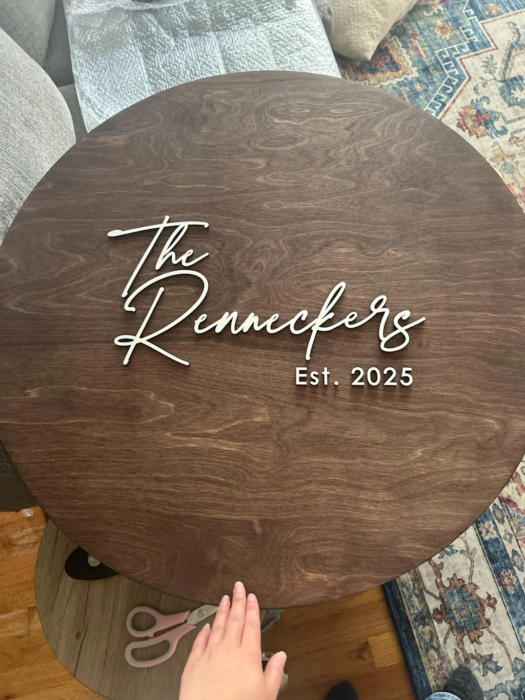 Personalized Wedding Guestbook Alternative - Round Wooden Wedding Sign