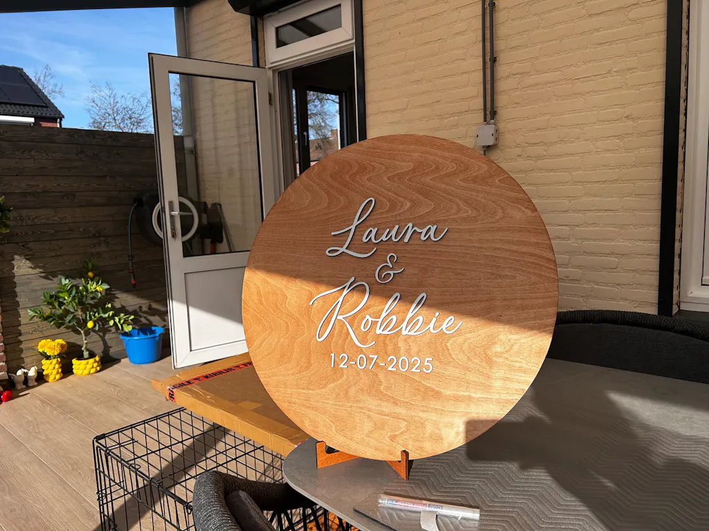 Personalized Wedding Guestbook Alternative - Round Wooden Wedding Sign