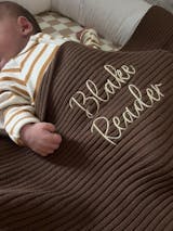 Novella Ribbed Knit Blanket - Chestnut