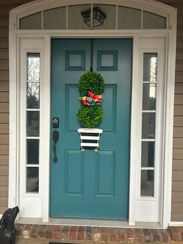 Spring Topiary - Double Ball Striped - Door Hanger (Hand-Painted)