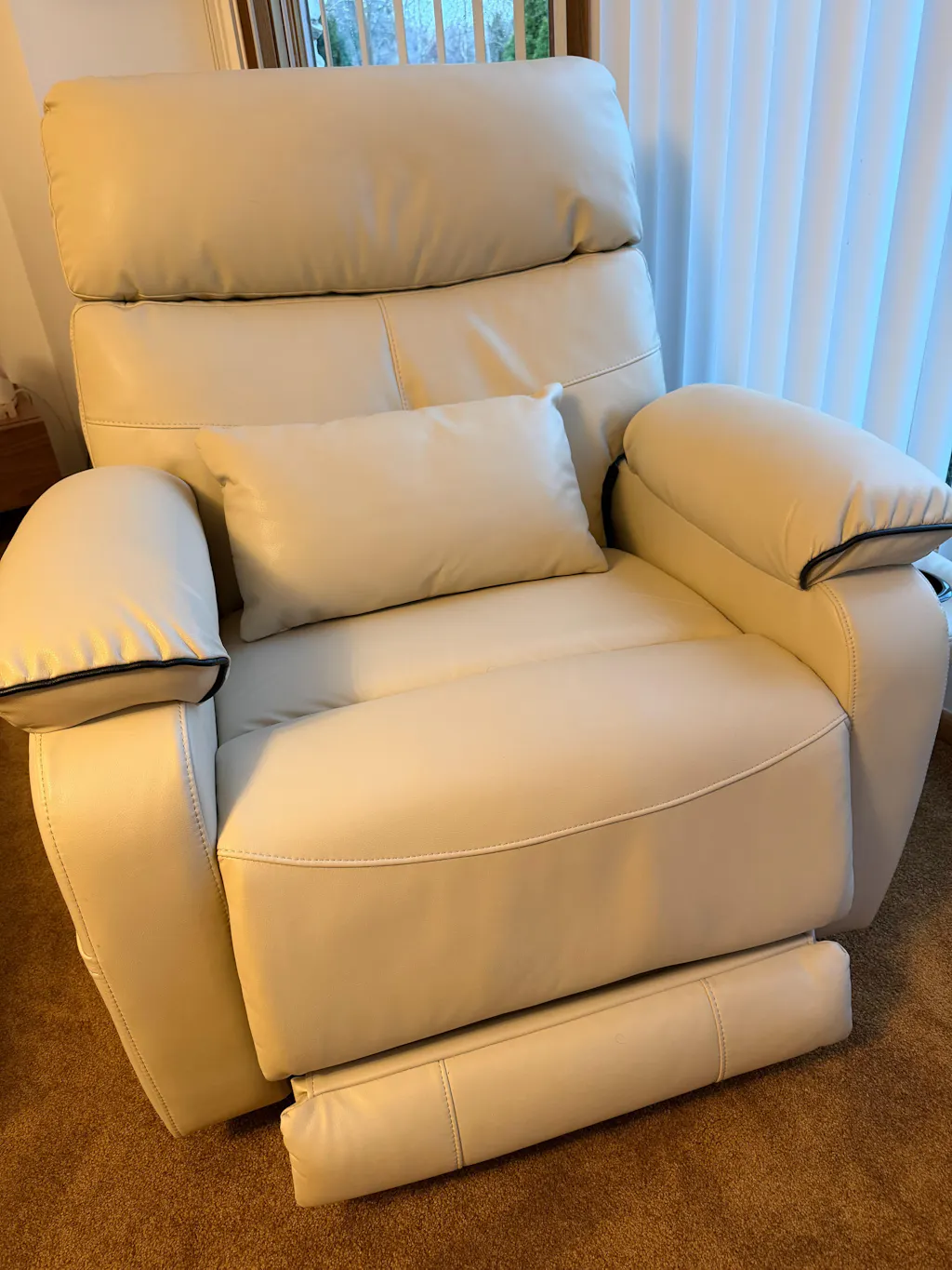 Infinite Position Power Lift Recliner Chair W/ Wireless Charger & Cup Holder, Vibration Massage & Heating, Genuine Leather