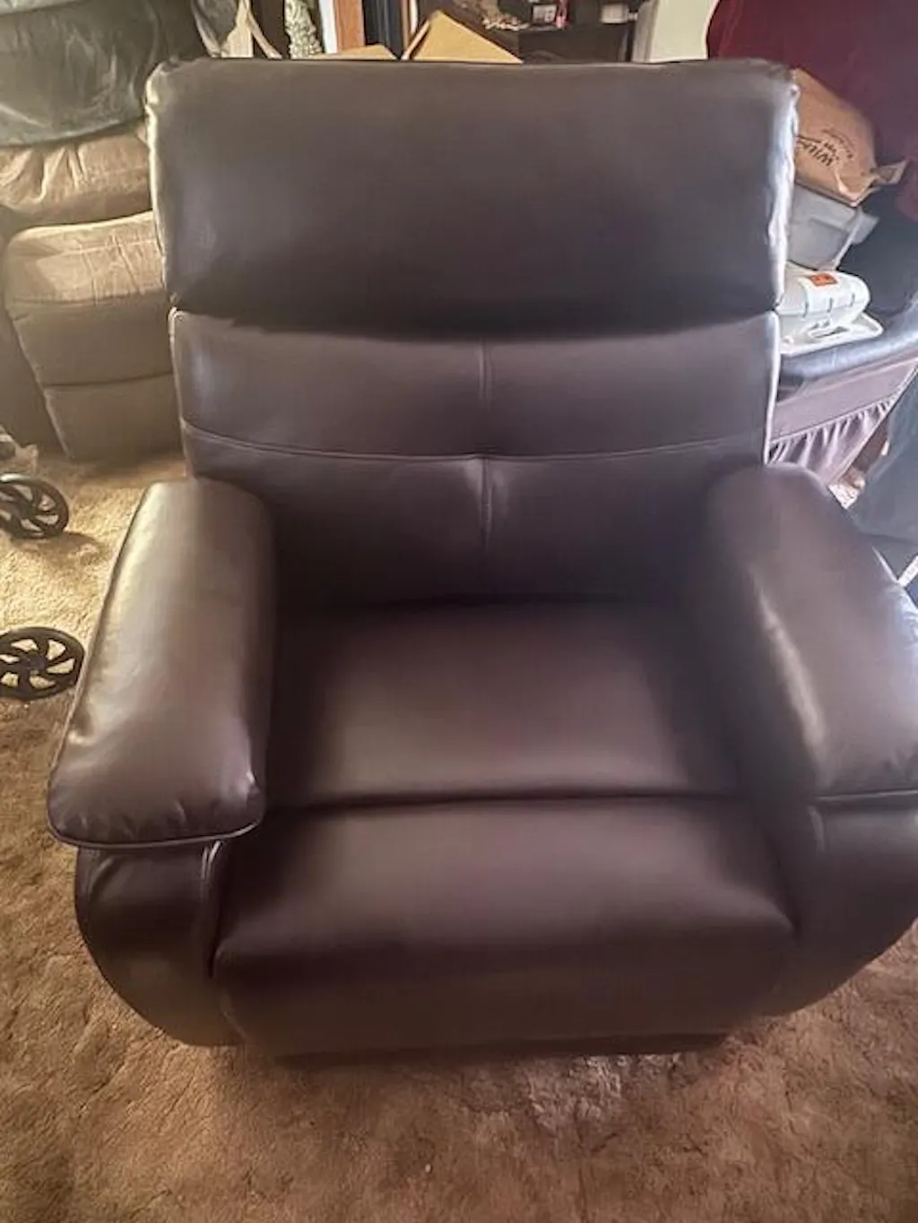 Infinite Position Power Lift Recliner Chair W/ Wireless Charger & Cup Holder, Vibration Massage & Heating, Genuine Leather