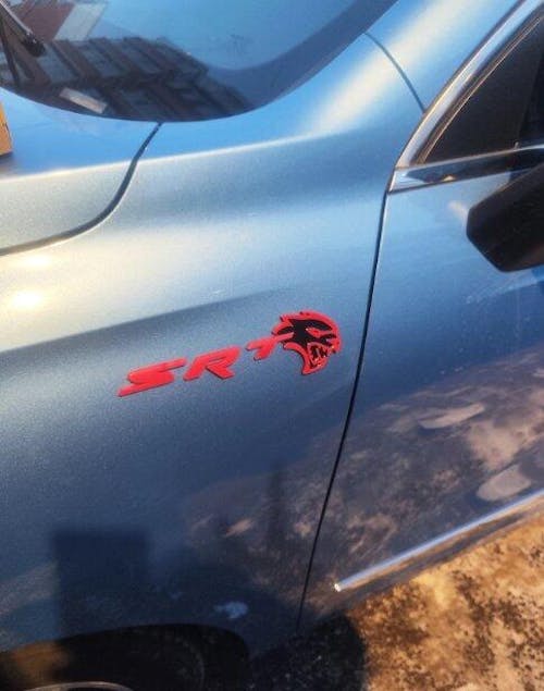 SRT Hellcat Black 2PCS Hellcat Fender Side Emblem Badge Decal