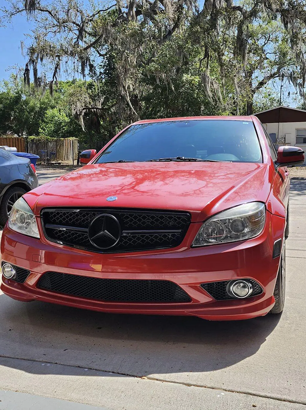 2008-2014 Mercedes Benz C-Class W204 Diamond Chrome Front Grille Replacement Bumper Grill