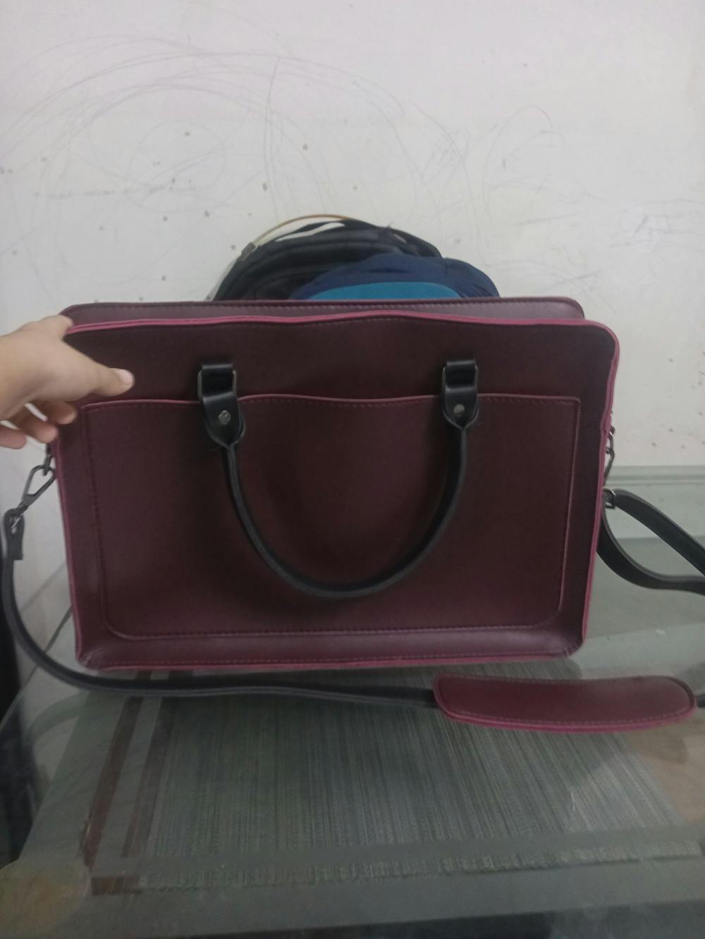 Multi Pockets Laptop Bag (Maroon)