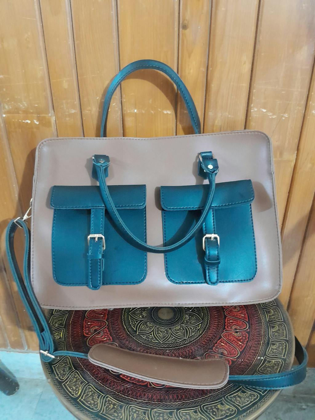 Buckle Laptop bag Brown & black