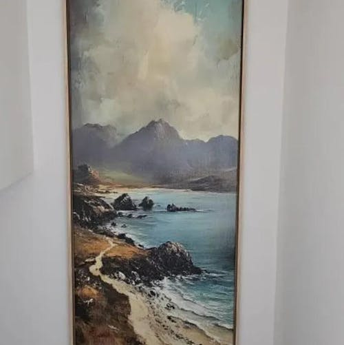 Large Canvas Wall Decor Coastal Tall Narrow Vertical Wall Art - V0062