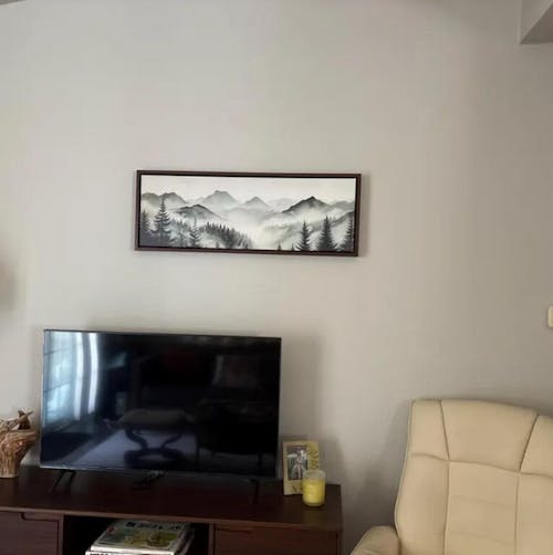 Mountains Long Narrow Horizontal Wall Decor Large Abstract Canvas - H0099