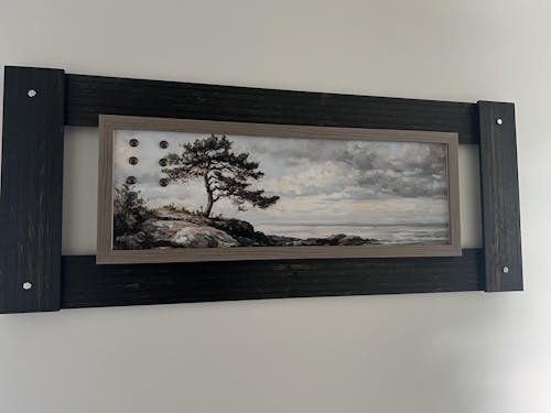 Vintage Landscape Artwork Long Narrow Large Framed Canvas - H0047