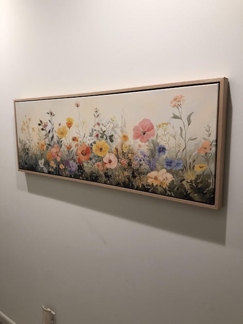 Wild Flower Meadow Large Horizontal Framed Canvas Wall Art