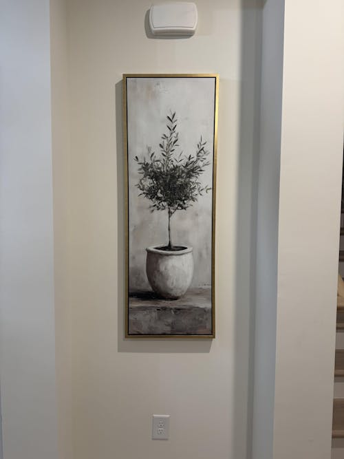 Rustic Olive Tree Long Narrow Vertical Wall Art Canvas