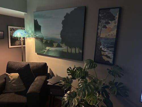 Coastal Big Framed Pictures Tall Narrow Vertical Wall Art