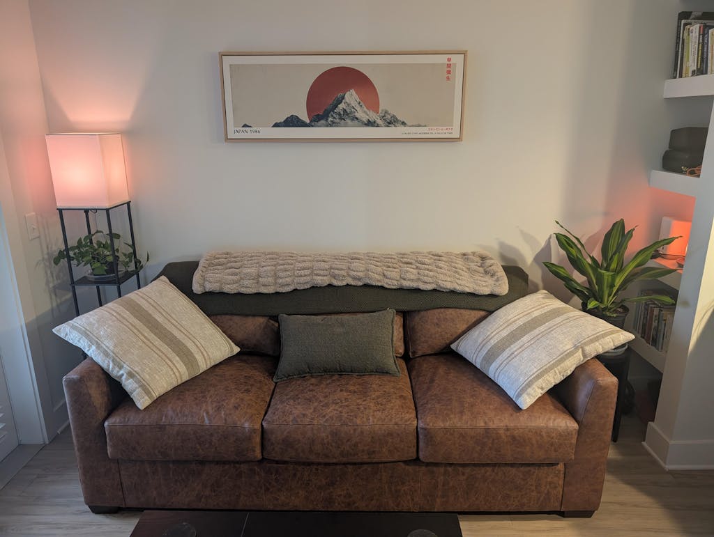 Retro Japan Mountain – Long Narrow Canvas Wall Art - Japandi Mountain Sunset Print