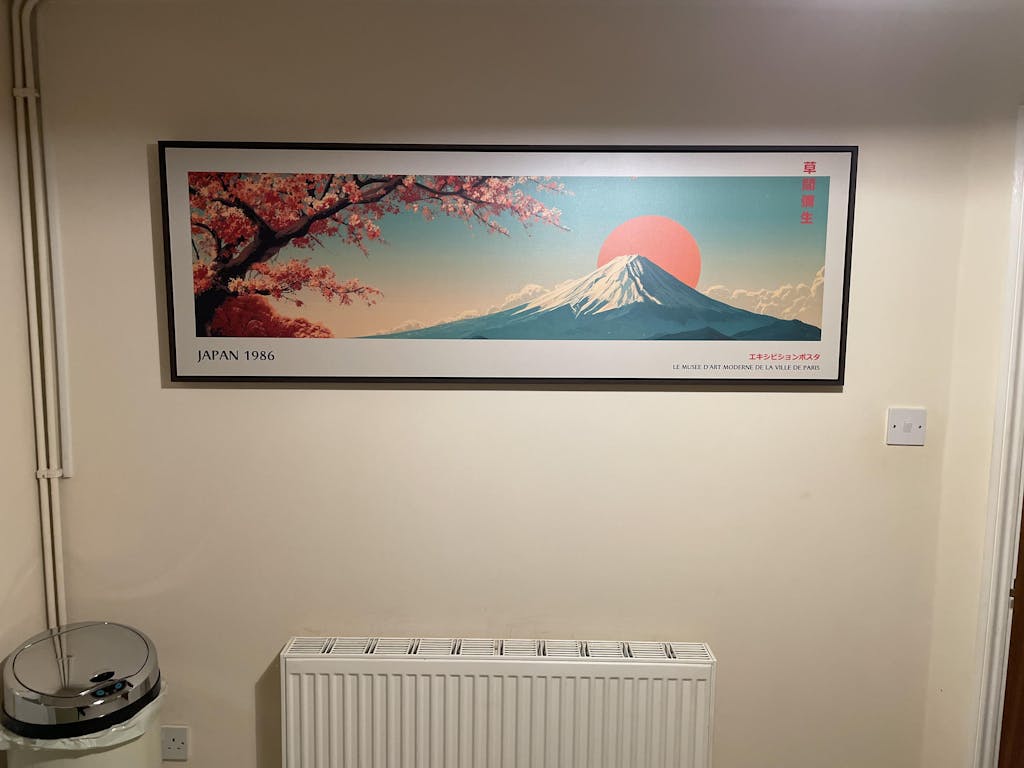 Mount Fuji Horizontal Wall Art – Japandi Cherry Blossom Mountain Print