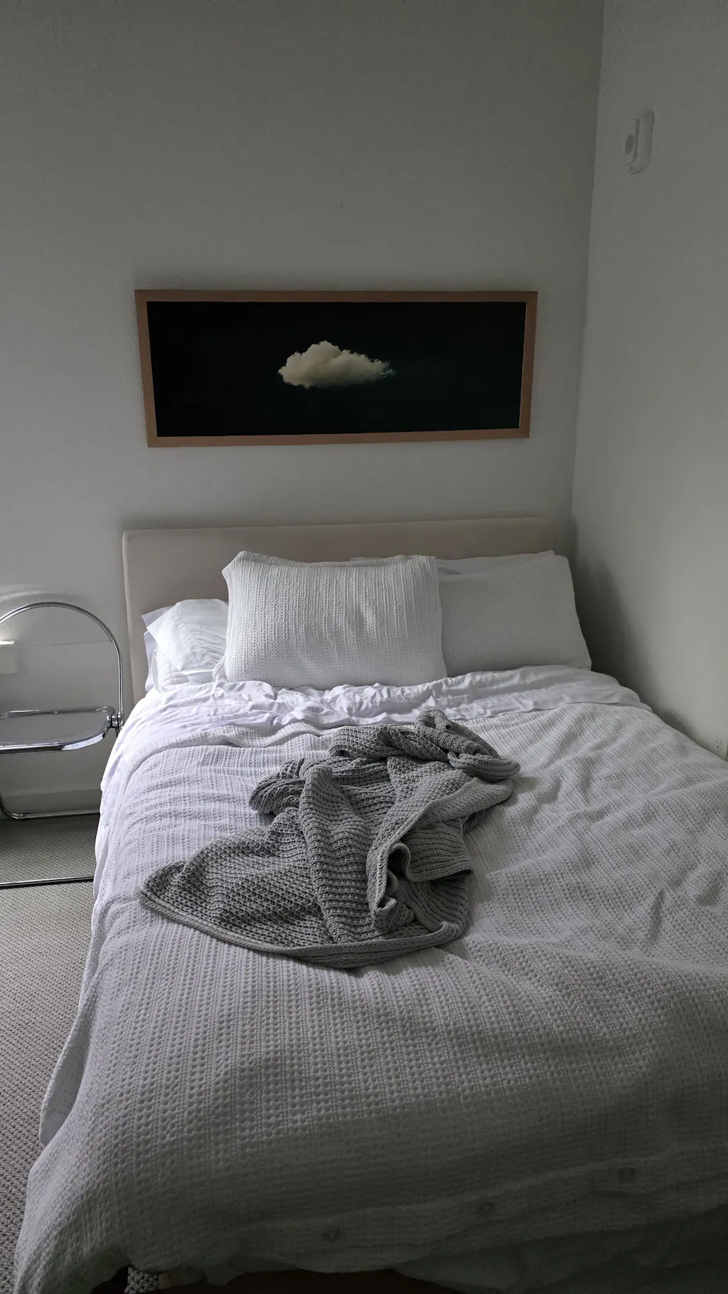 Above Bed Wall Decor - Floating Cloud Minimalist Horizontal Wall Art Green