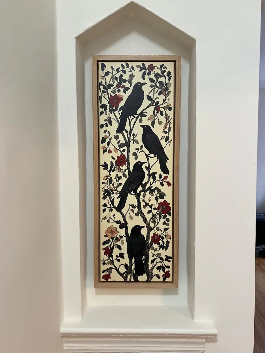 Black Ravens Vertical Long Wall Decor