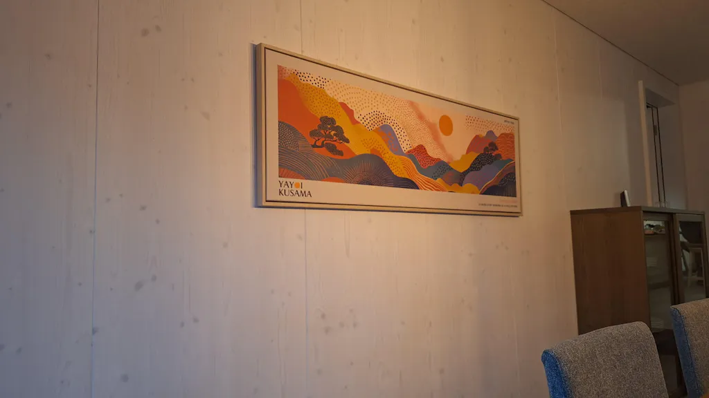 Yayoi Kusama Panoramic Wall Art Dotted Mountain Hills Long Canvas For Office