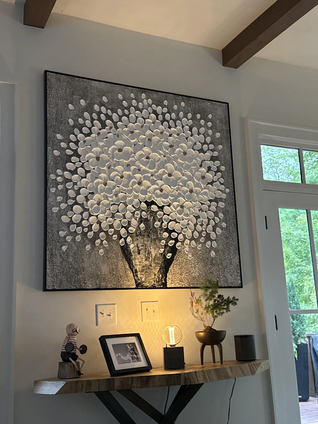 Minimalist Bird Large Painting Vertical Long Wall Art Large Canvas Decor