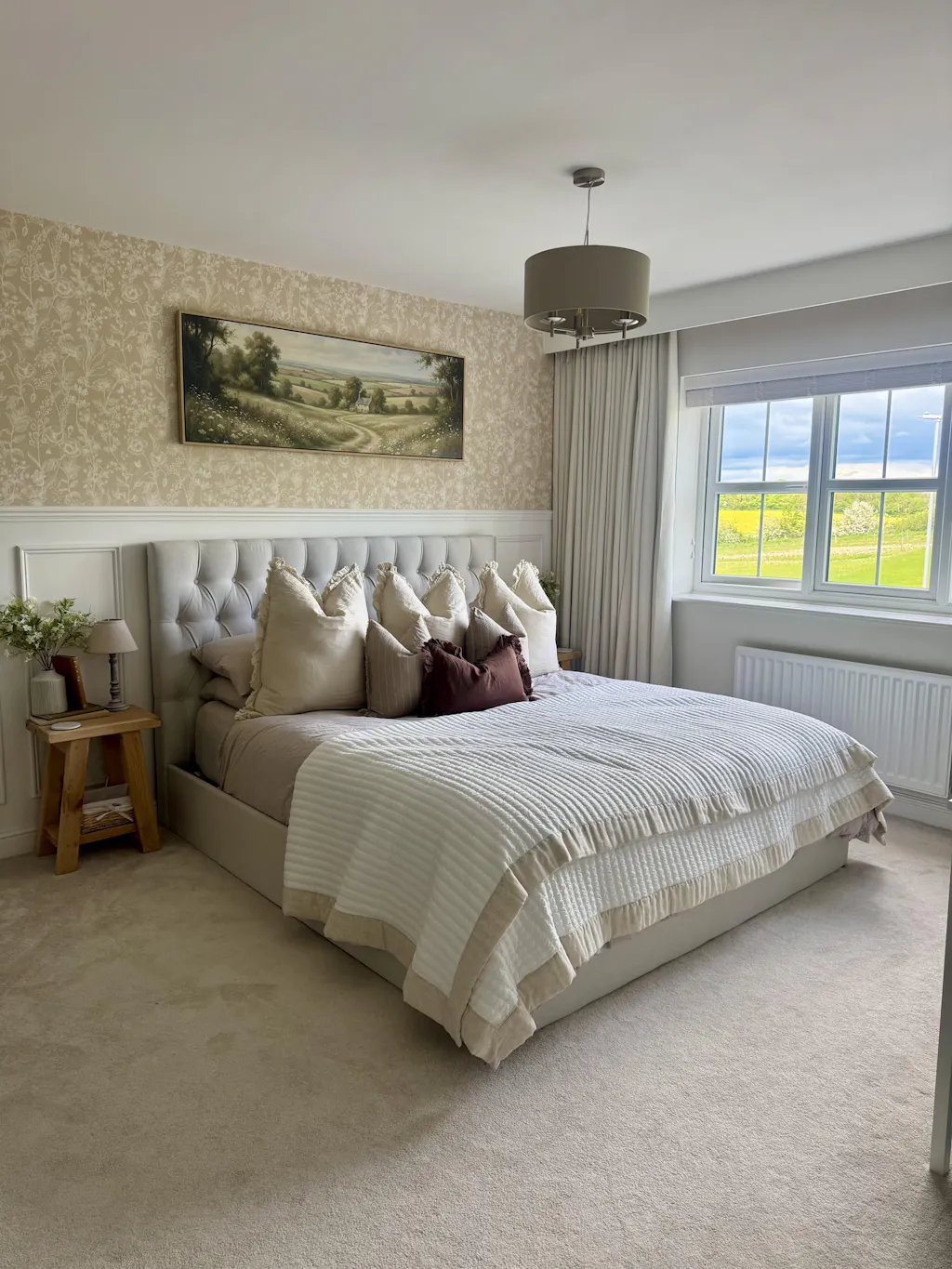 Cottage In Rolling Countryside Horizontal Wall Art Oversized Decor Living Room