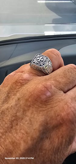 Fleury Cross Shank Ring - Sterling Silver Ring - Signet Ring