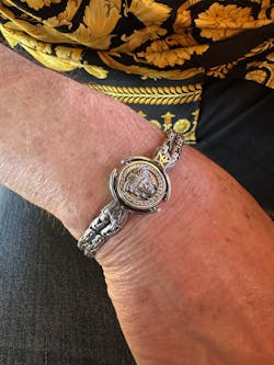 Medusa Swivel Double Chain Bracelet - Sterling Silver Bracelet