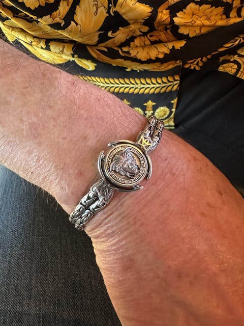 Medusa Swivel Double Chain Bracelet - Sterling Silver Bracelet