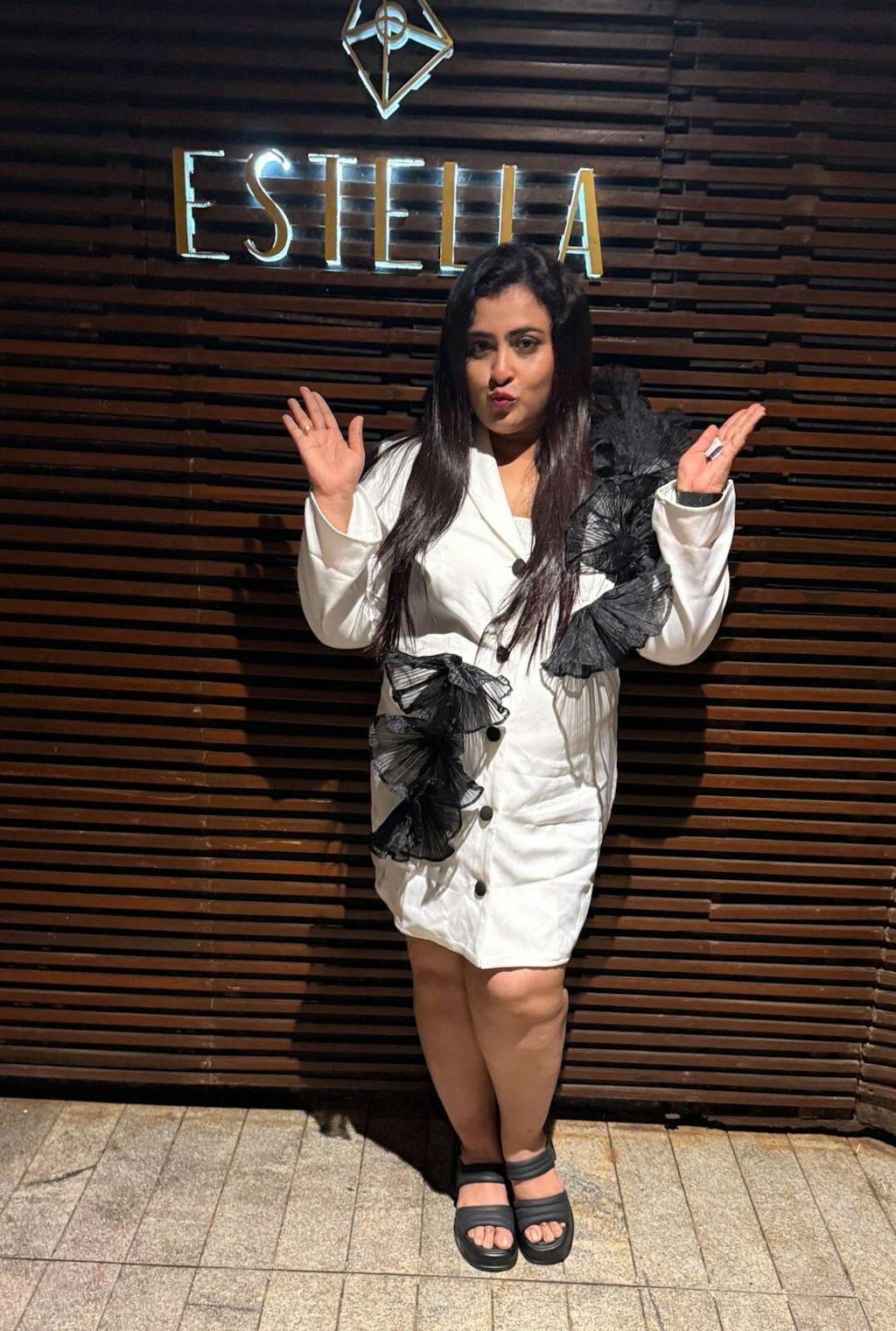 Corsage White Blazer Dress