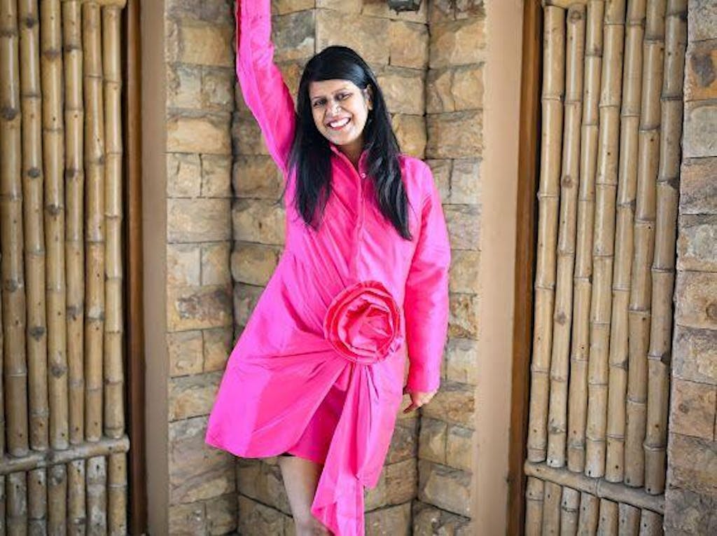 Dramatic Pink Taffeta Dress