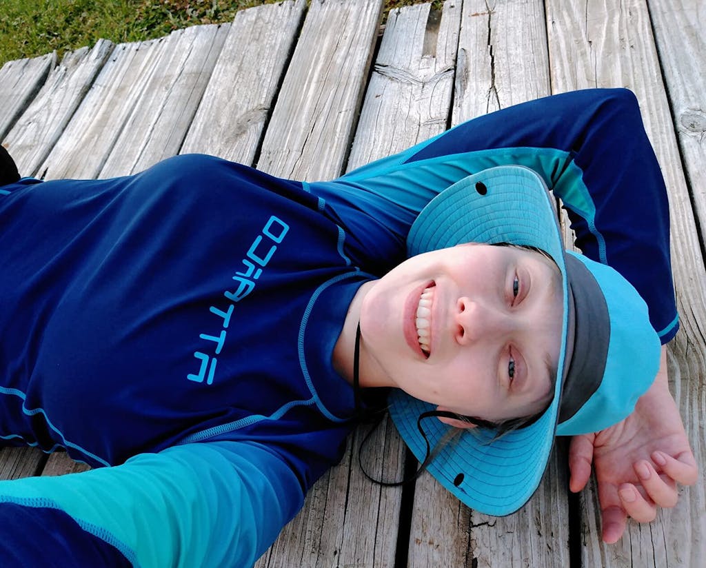 Women Long Sleeve Starry Sky Gradient Gradient Color Swim Shirts Rash Guard