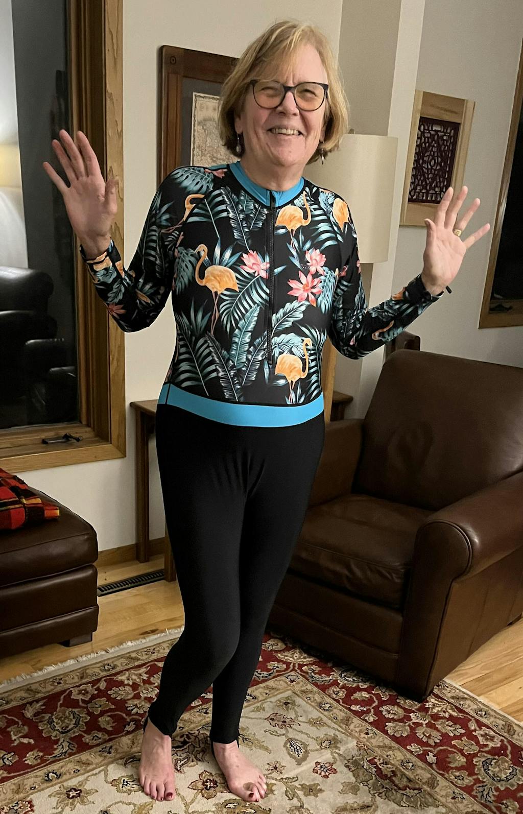 Attraco Floral Full Body Sun Protection Surfing Suit