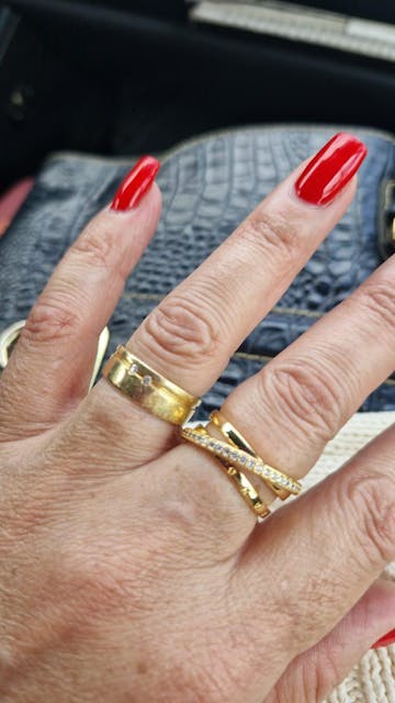 Anel Triplo Zircônia Banhado em Ouro 18k
