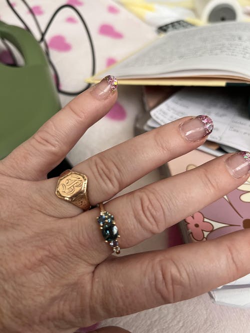 Ring Style - Blue Green Mermaid Color Cluster Ring Style AD1495C