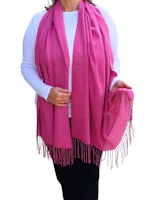 Elegant Lightweight Pashmina Shawl with Tassel