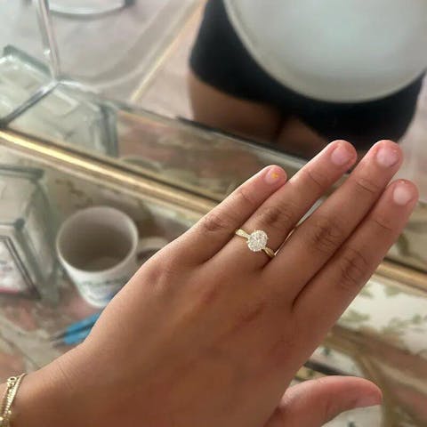 1.50CT Oval Shaped Moissanite Twisted Pave Setting Engagement Ring