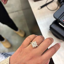 1.0CT Marquise Halo Cluster Moissanite Diamond Engagement Ring