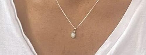 White Boulder Opal and Diamond Silver Pendant with Silver Chain (8mm x 6mm)  Code - FF200