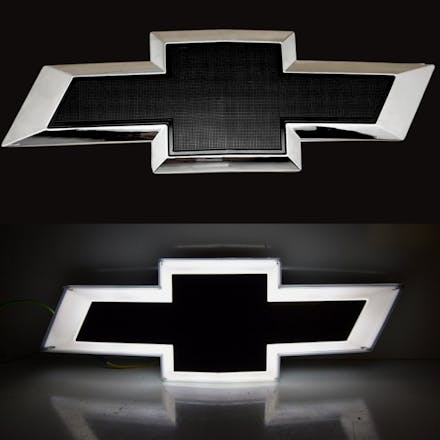 2014-2015 Chevy Silverado LED Grille Emblem – Chrome & Black | Illuminated Front Badge