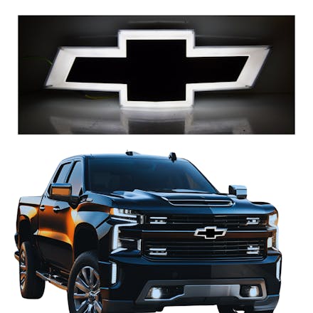 Led Lighted Chevy Silverado Grille Emblem Black 2014-15, 1500/2016-19 2500/3500