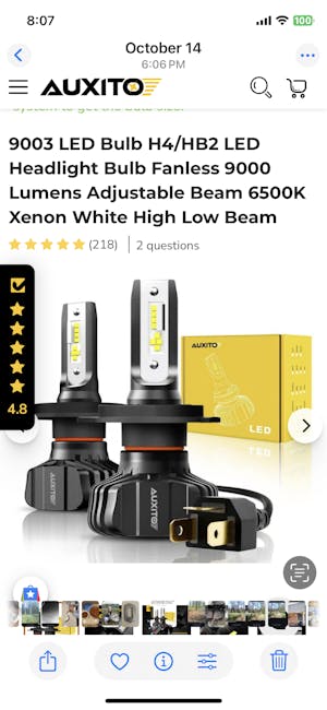 9003 LED Bulb H4/HB2 LED Headlight Bulb Fanless 9000 Lumens Adjustable Beam 6500K Xenon White High Low Beam