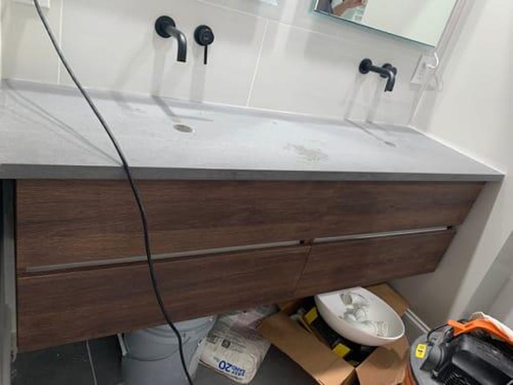 40 Inch Dark Oak Veneto Floating Bathroom Vanity with Countertop