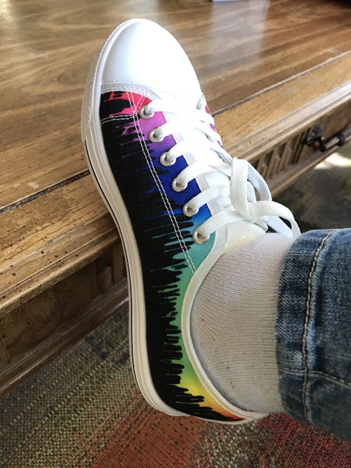 Dripping Rainbow Shoes for Mens, Womens Tennis Custom Shoes, Custom Low Top, Personalised Sneaker Shoes