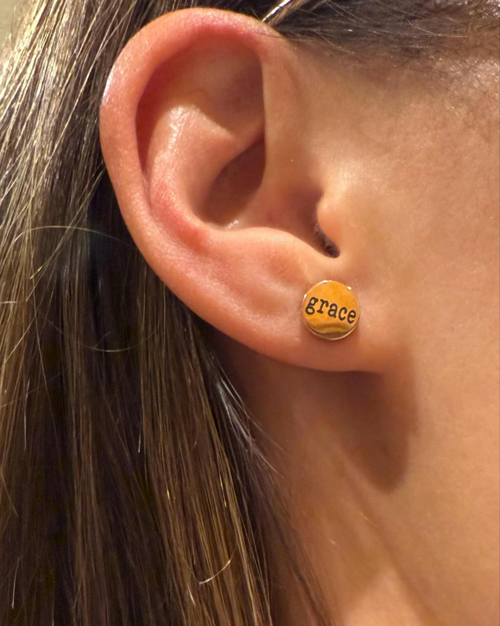 CUSTOM MESSAGE EARRING STUDS