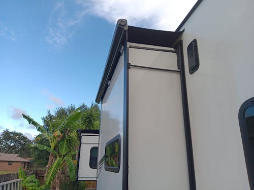 AWNLUX Black Modular Metal Full Cover Slide Topper Awning