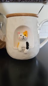 Calico Grace Ceramic Cup (With Spoon and Lid)