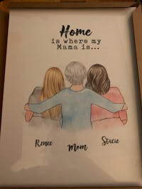 Personalized Poster & Canvas Mom hug, Mother and son , mother and son , daughter , mother and 2 sons , mother and 2 daughter , love you to the moon and back HT01