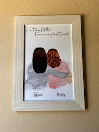 Personalized Canvas & Poster Mother's Hug, Mom and Daughter, Grandma and Granddaughter Mom and daughter Mom and 2 daughters Mom and 3 daughters Mom and 4 daughters Mother day gift HT01