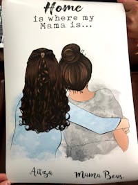 Personalized Canvas & Poster Mother's Hug, Mom and Daughter, Grandma and Granddaughter Mom and daughter Mom and 2 daughters Mom and 3 daughters Mom and 4 daughters Mother day gift HT01