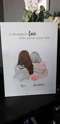 Personalized Poster & Canvas Mother‘s Hug, Mom and Daughter, Grandma and Granddaughter 2 Girlfriends Two Sisters Mother’s Day Gift HT01
